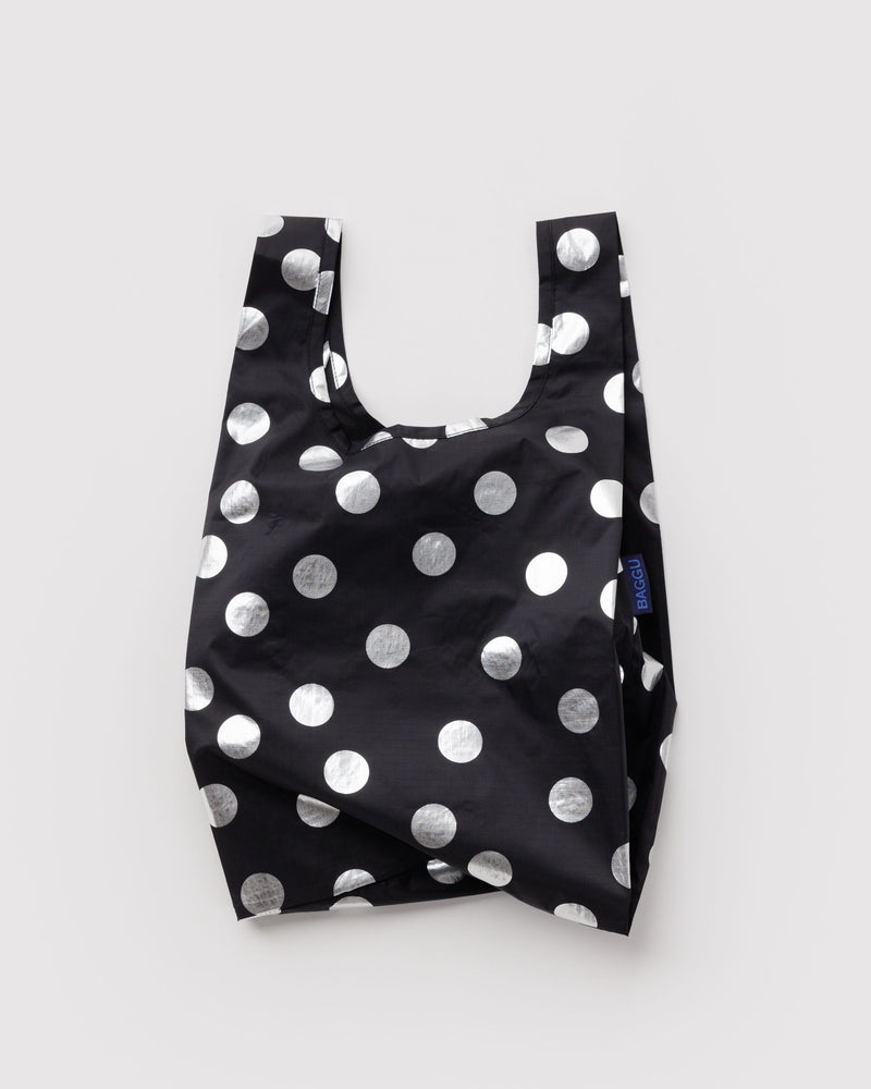 BAGGU Wholesale  Baby Baggu - Silver Metallic Polka Dot