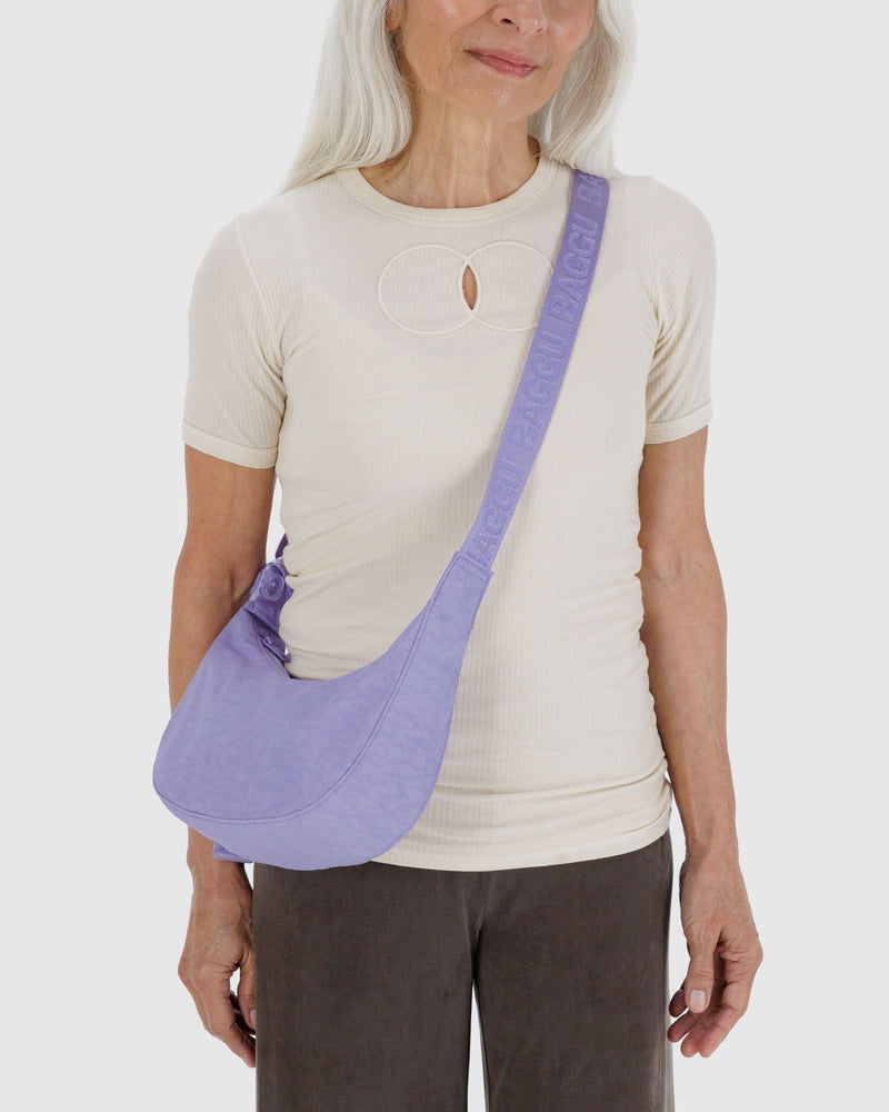 BAGGU Wholesale  Small Nylon Crescent Bag - Wisteria