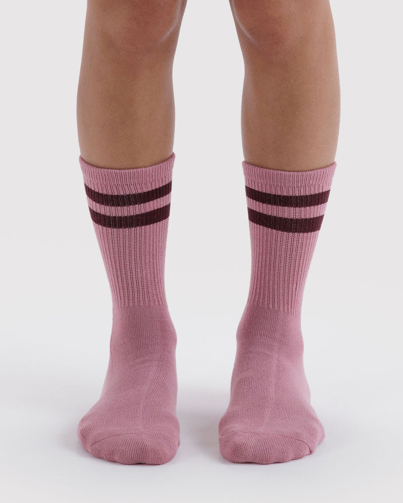 BAGGU Wholesale  Ribbed Sock - Wild Plum Stripe