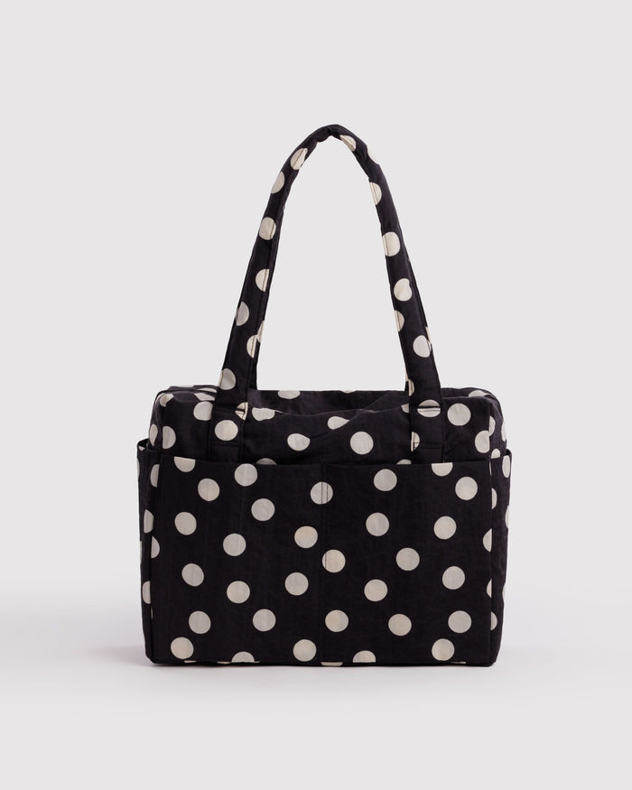 BAGGU Wholesale Cloud Bags Small Cloud Carry-On - Black and Cream Polka Dot