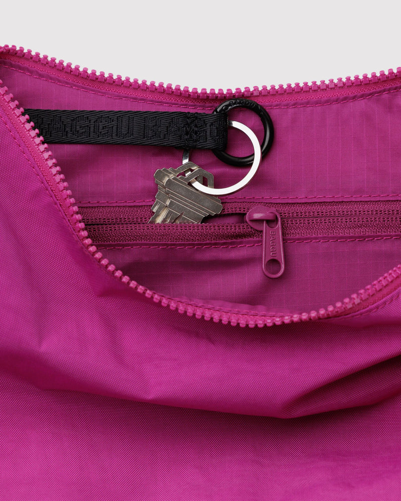 BAGGU Wholesale Shop All Medium Nylon Crescent Bag - Deep Fuchsia