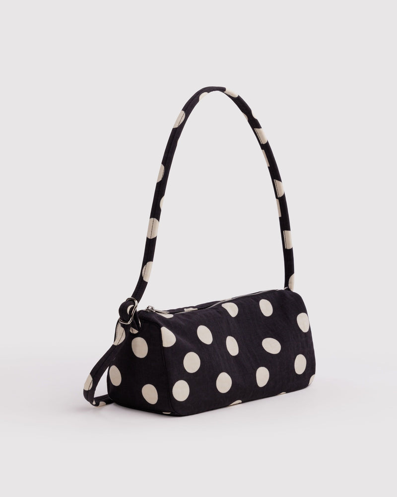 BAGGU Wholesale  Nylon Loaf Bag - Black and Cream Polka Dot