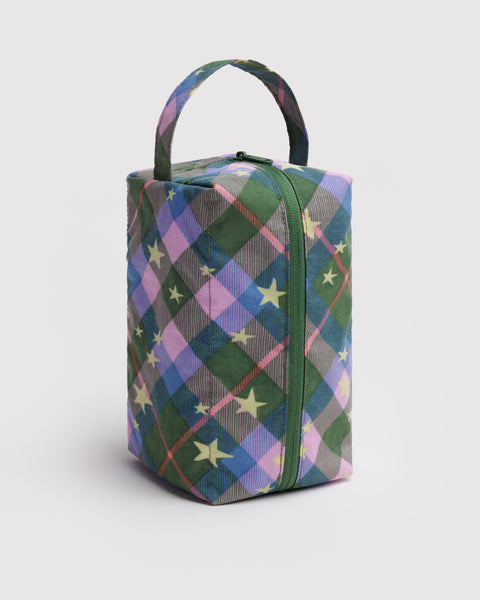BAGGU Wholesale Travel Dopp Kit - Green Star Plaid