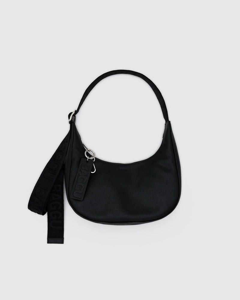 BAGGU Wholesale  Small Recycled Leather Crescent Bag - Black