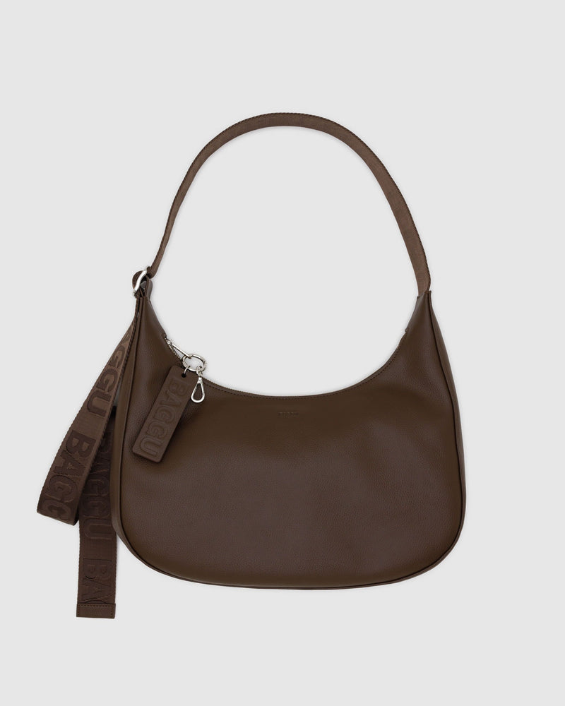 BAGGU Wholesale  Medium Recycled Leather Crescent Bag - Brown