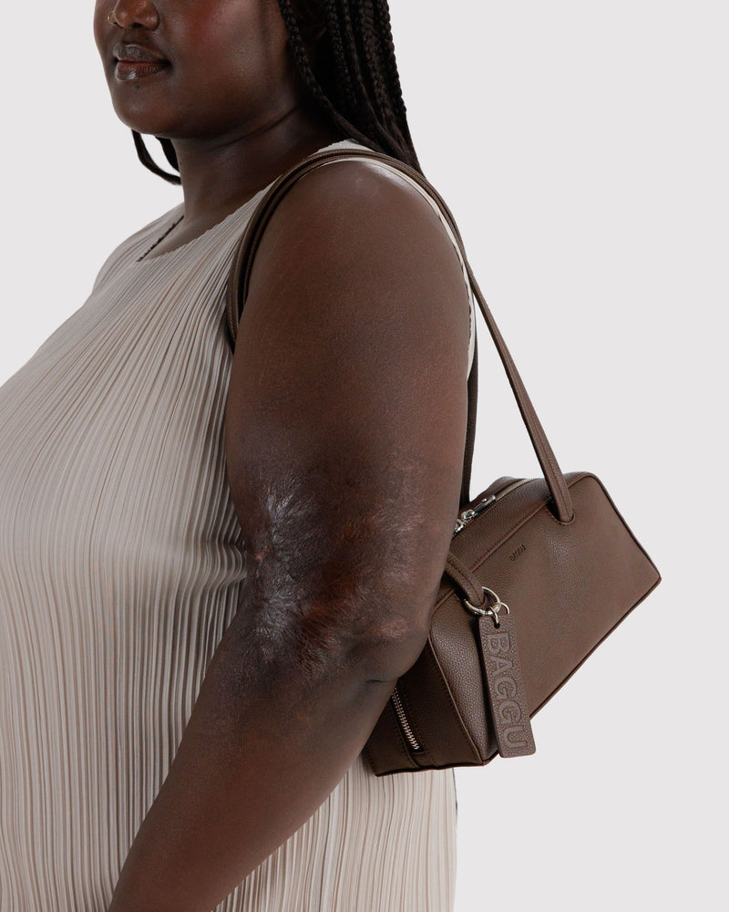 BAGGU Wholesale  Small Recycled Leather Bowler Bag - Brown