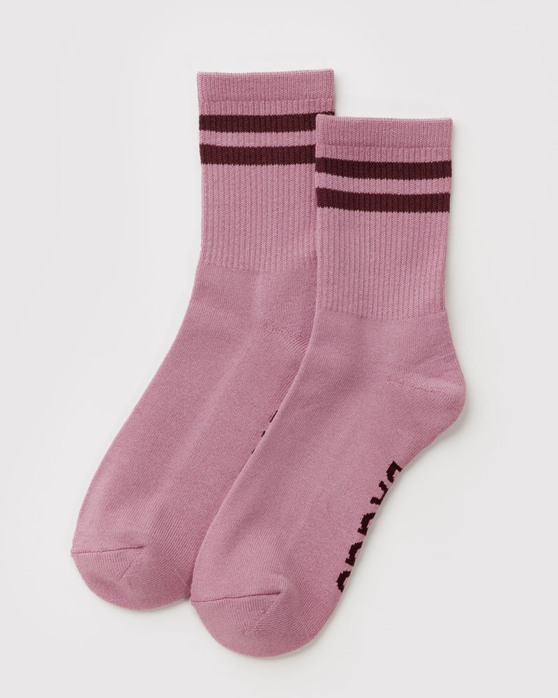 BAGGU Wholesale  Ribbed Sock - Wild Plum Stripe