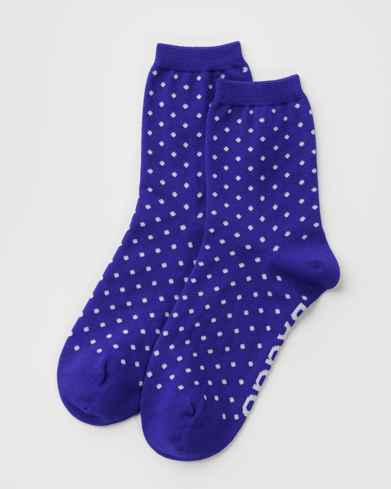BAGGU Wholesale  Crew Sock - Micro Blue and White Polka Dot