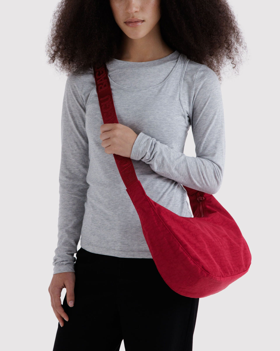 BAGGU Wholesale Shop All Medium Nylon Crescent Bag - Cherry
