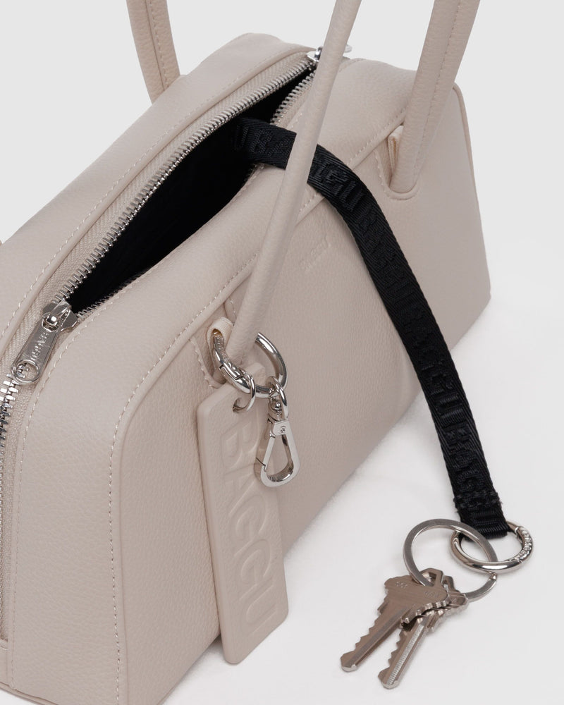 BAGGU Wholesale  Small Recycled Leather Bowler Bag - Stone