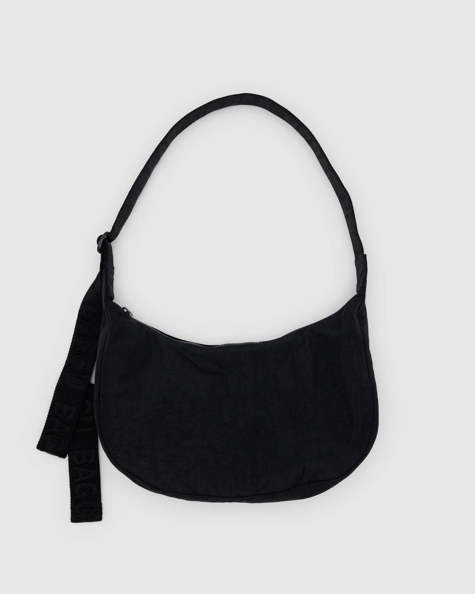 BAGGU Wholesale Cross Body Medium Nylon Crescent Bag - Black