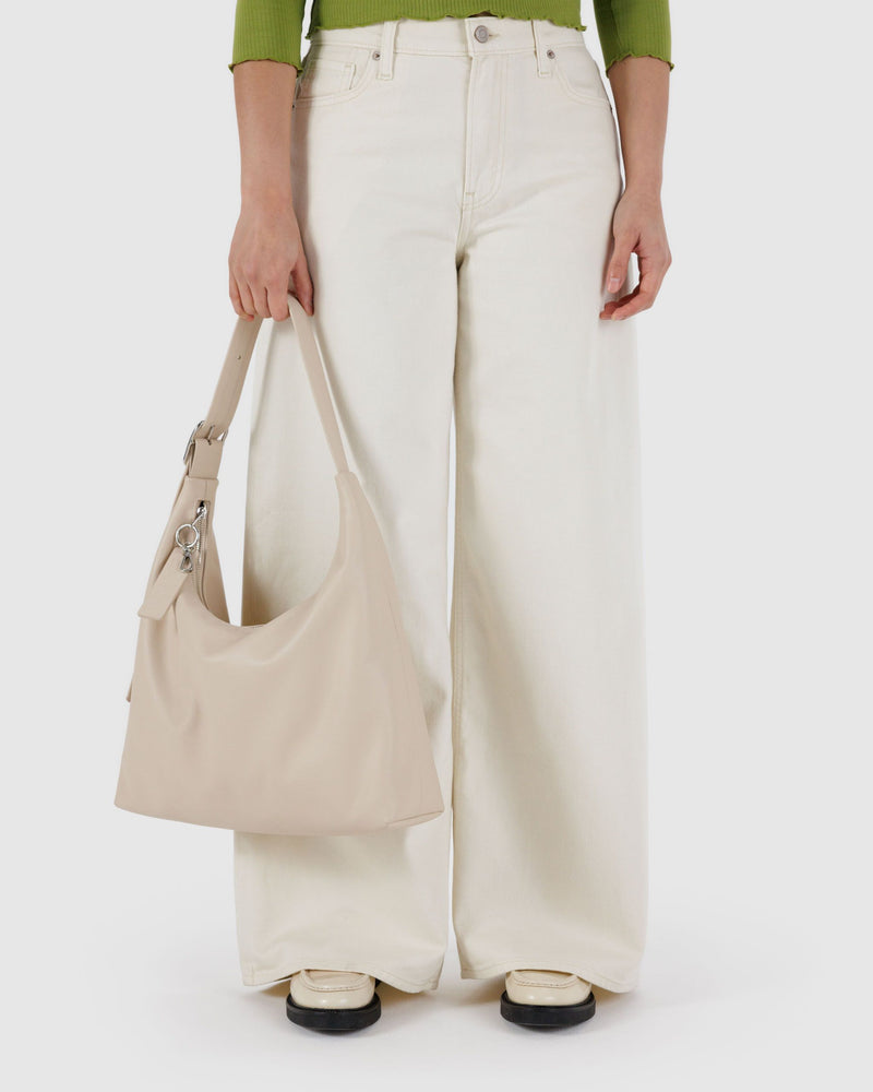 BAGGU Wholesale  Recycled Leather Shoulder Bag - Stone