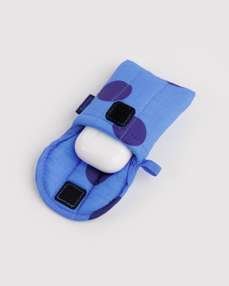 BAGGU Wholesale  Puffy Earbuds Case - Blue Polka Dot