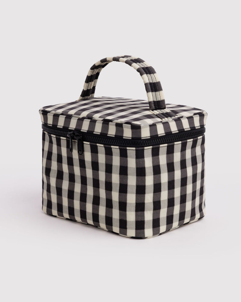 BAGGU Wholesale  Large Cosmetic Case - Black and Cream Gingham