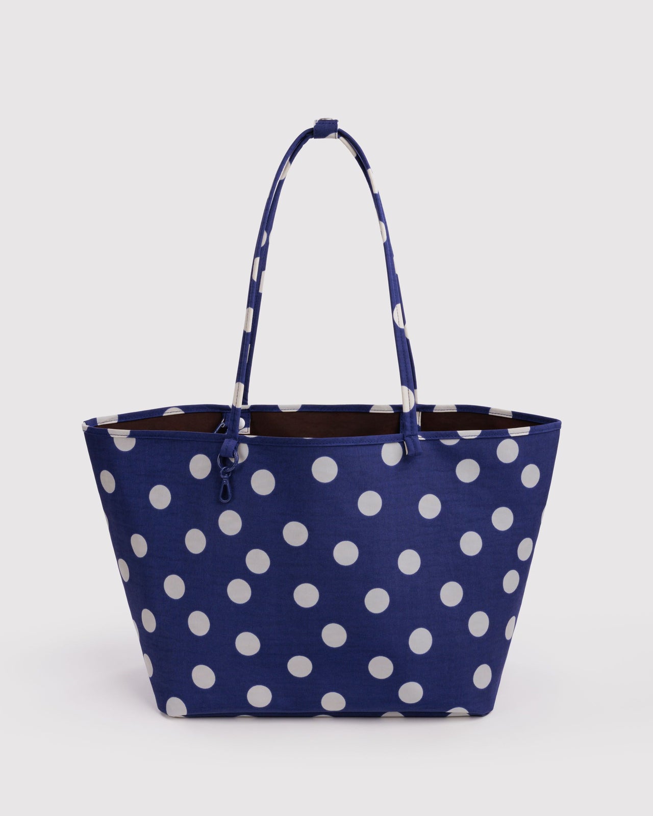 Large Nylon Reversible Tote - Navy Polka Dot Mix