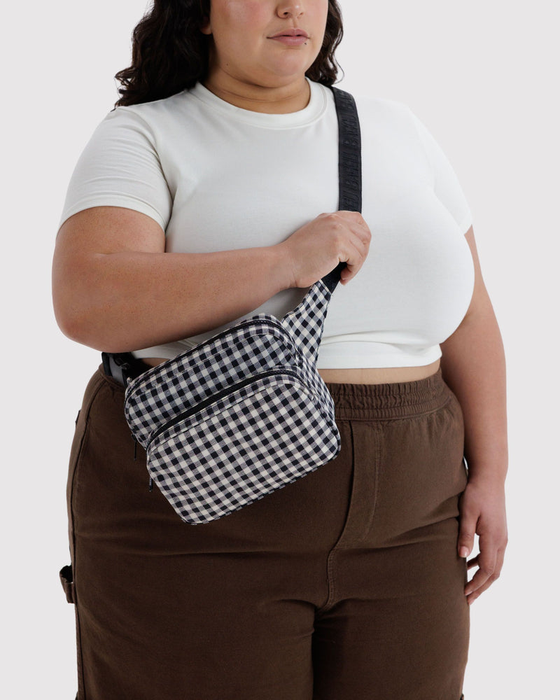 BAGGU Wholesale Cross Body Fanny Pack - Black & White Gingham