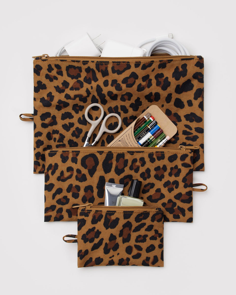 BAGGU Wholesale Pouches Flat Pouch Set - Leopard
