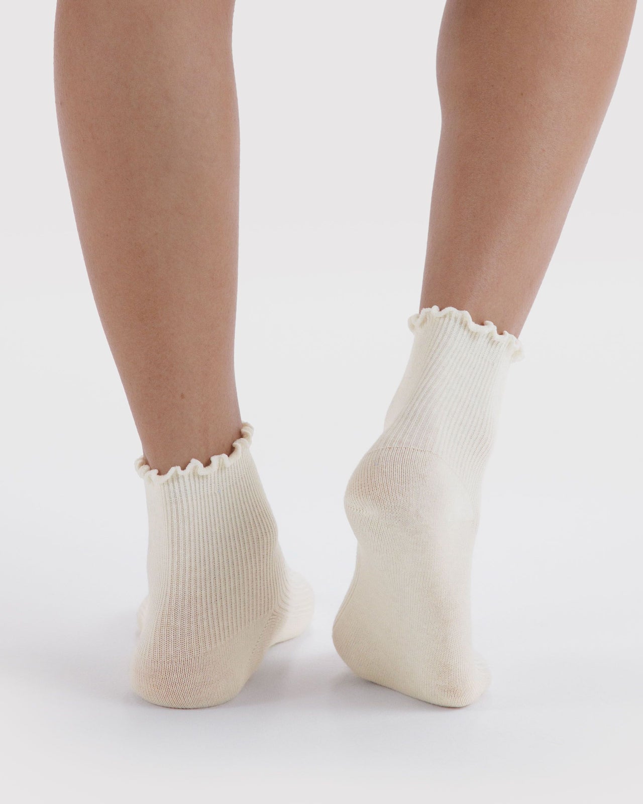 Lettuce Edge Sock Set of 2 - White