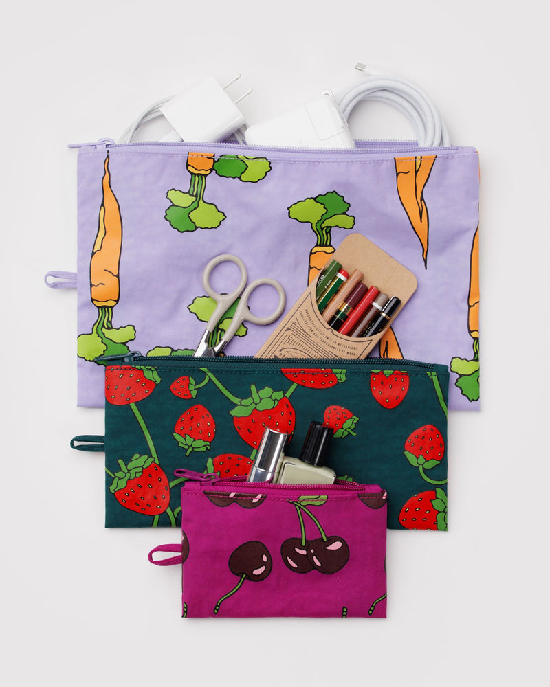 BAGGU Wholesale Pouches Flat Pouch Set - Carrots & Berries