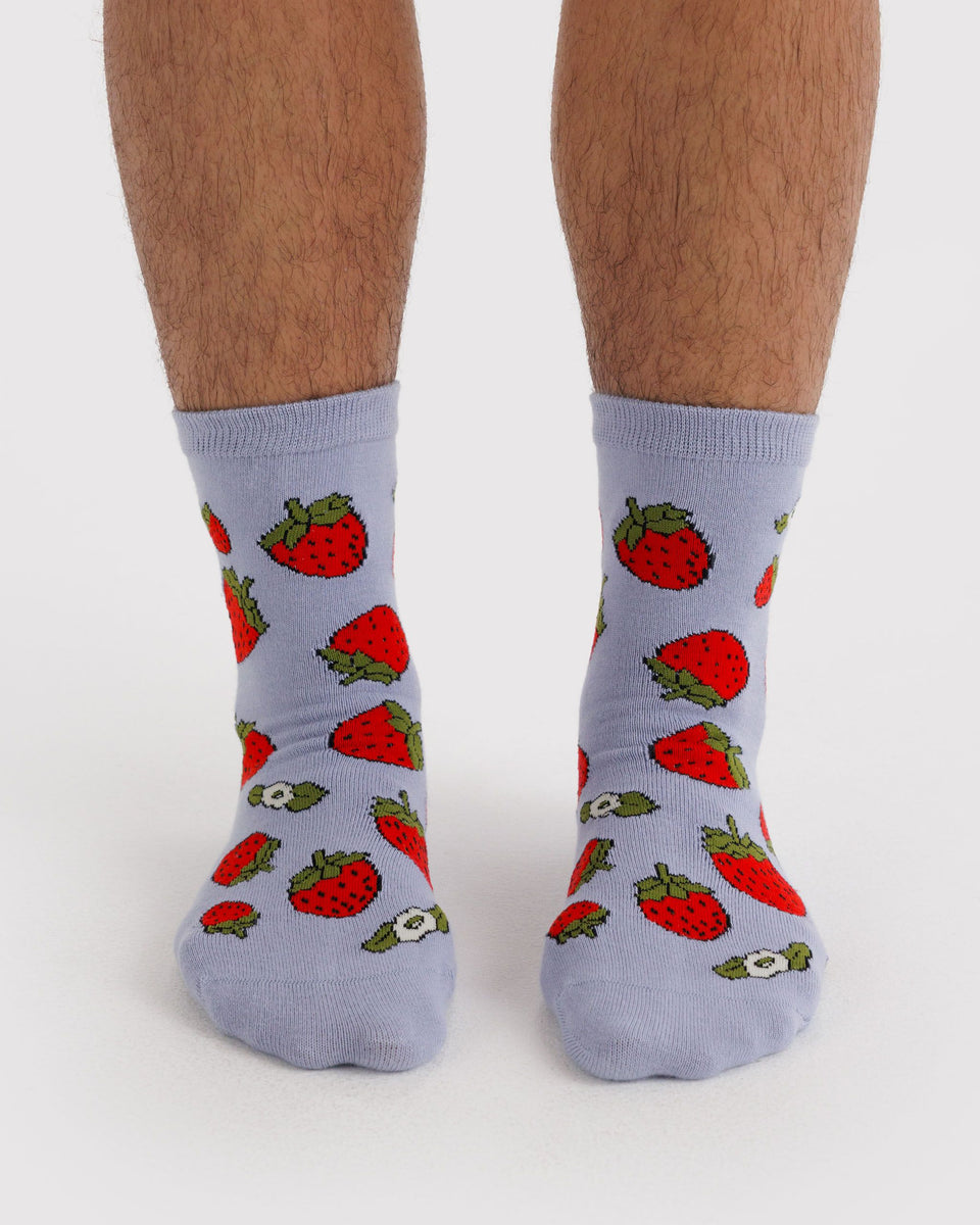 BAGGU Wholesale Socks Crew Sock - Strawberry Blossom
