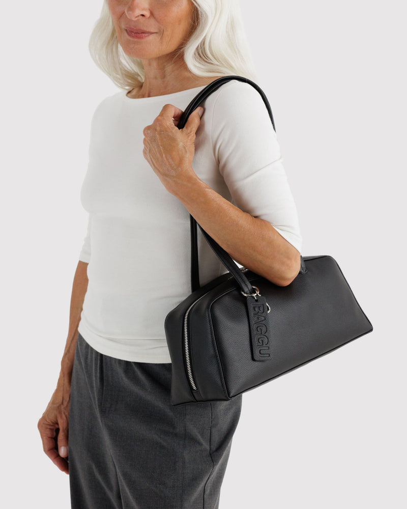 BAGGU Wholesale  Recycled Leather Bowler Bag - Black