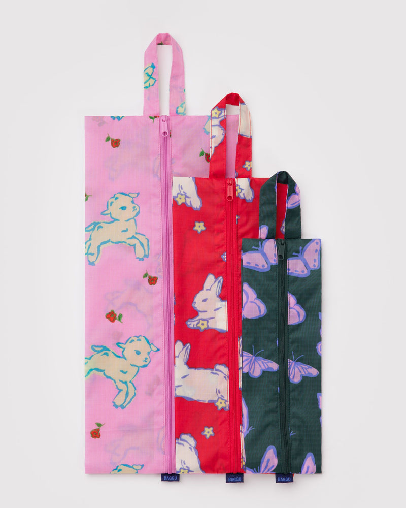 BAGGU Wholesale Pouches 3D Zip Set - Spring Animals