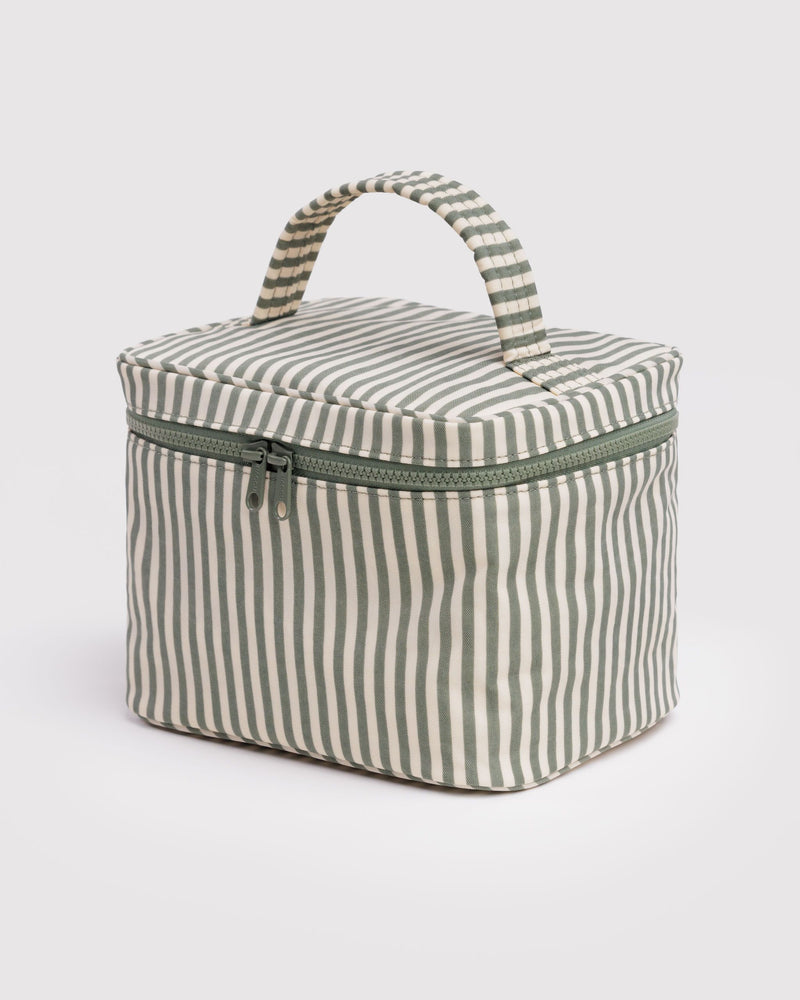 BAGGU Wholesale  Large Cosmetic Case - Sage Stripe