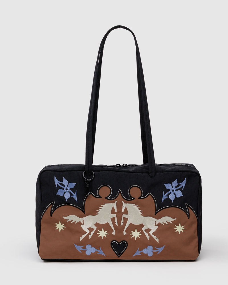 BAGGU Wholesale  Medium Nylon Bowler Bag - Western Appliqué