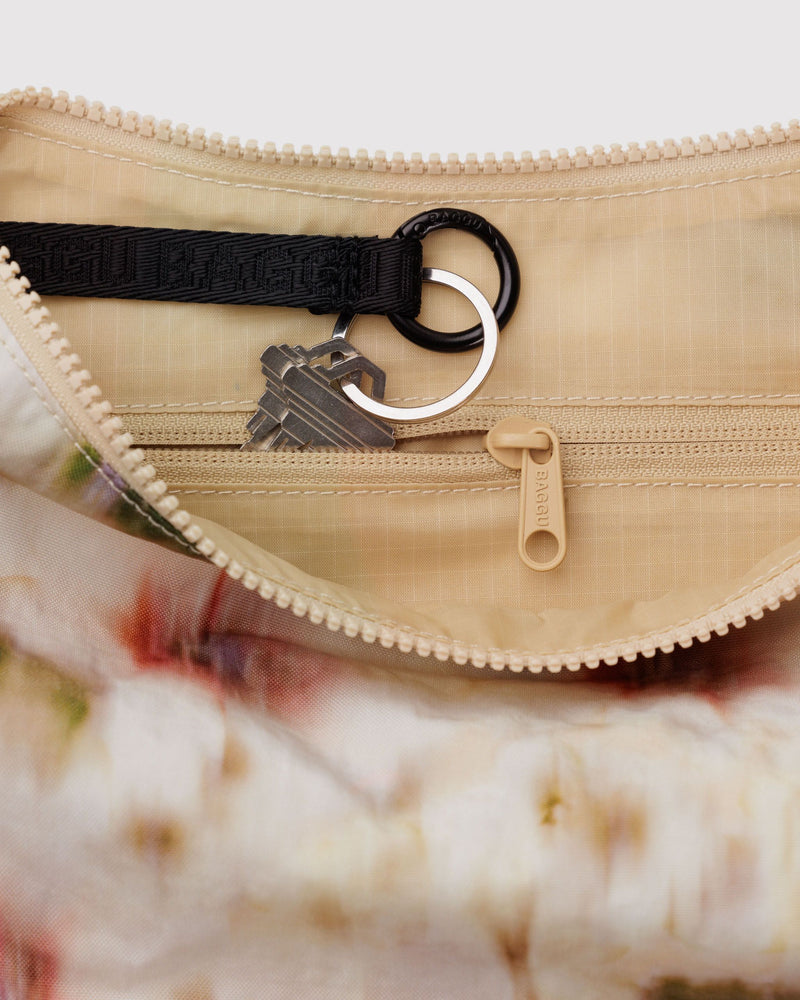 BAGGU Wholesale Cross Body Medium Nylon Crescent Bag - Abstract Floral