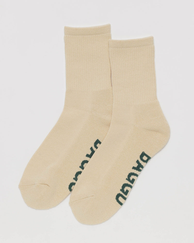 BAGGU Wholesale  Ribbed Sock - Ecru