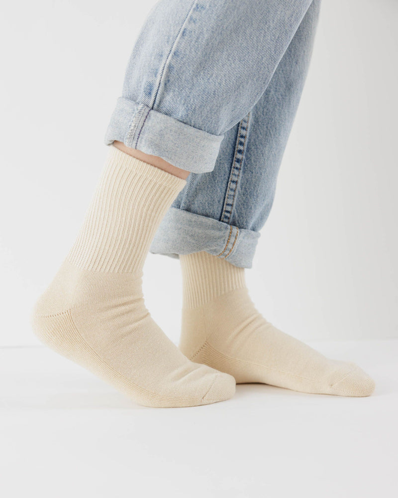 BAGGU Wholesale  Ribbed Sock - Ecru