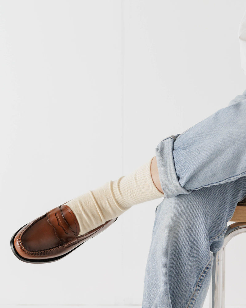 BAGGU Wholesale  Ribbed Sock - Ecru
