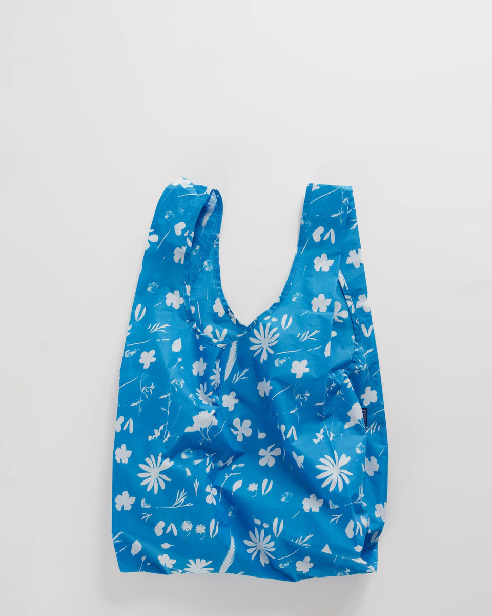 BAGGU Wholesale Recycled Ripstop Nylon Standard Baggu - Blue Floral Sun Print &nbsp;
