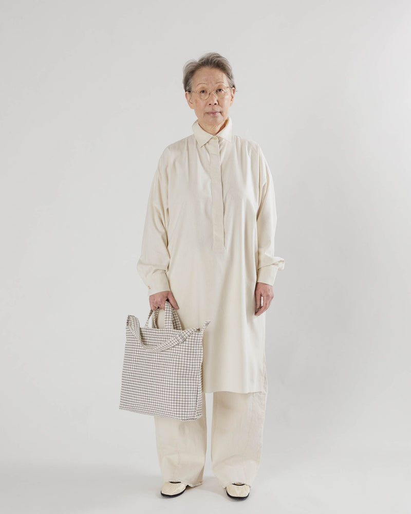 BAGGU Wholesale HO17Lookbook - Duck Bag Horizontal Zip Duck Bag - Natural Grid