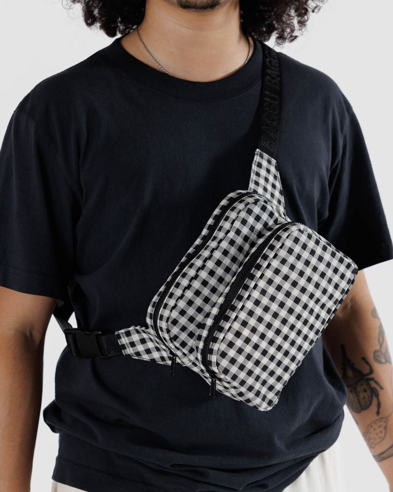 BAGGU Wholesale Cross Body Fanny Pack - Black & White Gingham